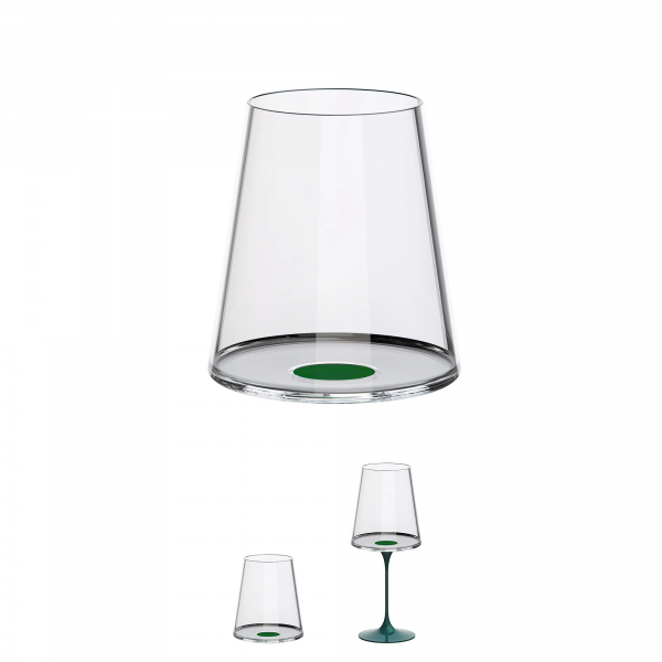 SplitGlass Rotweinglas Grün - 2er Set